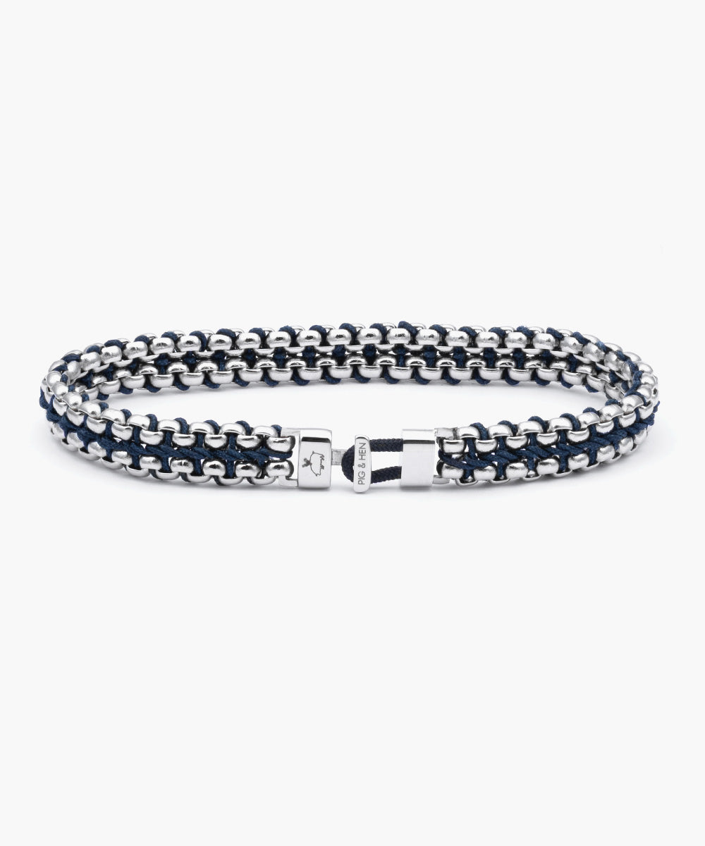 Catena Venetian 7mm Navy | Silver – Pig & Hen