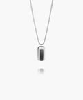 Dogtag necklace Black Agate | Silver