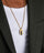 Dogtag necklace Black Agate | Gold