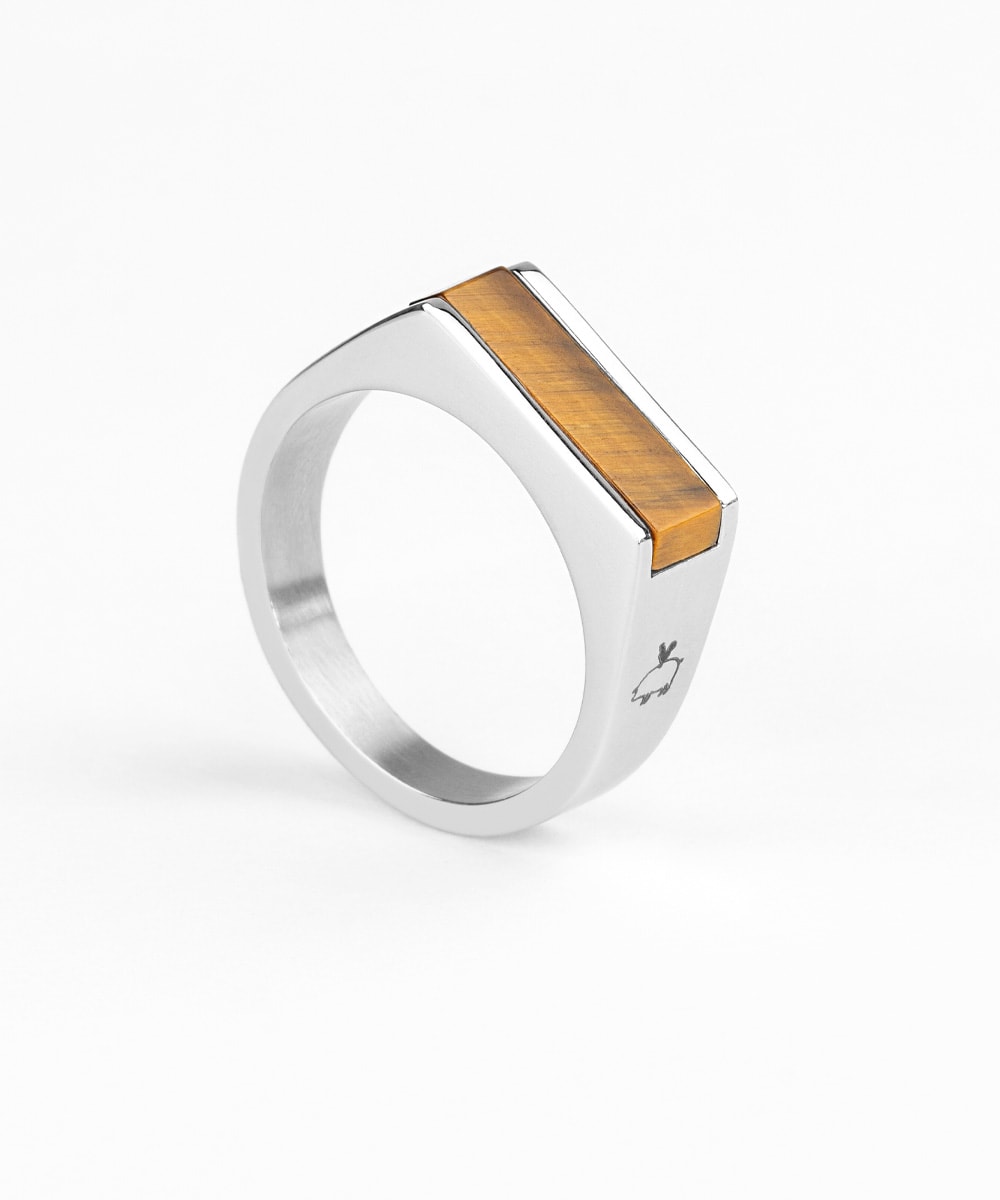 Signet Ring 7mm Tiger Eye | Silver – Pig & Hen