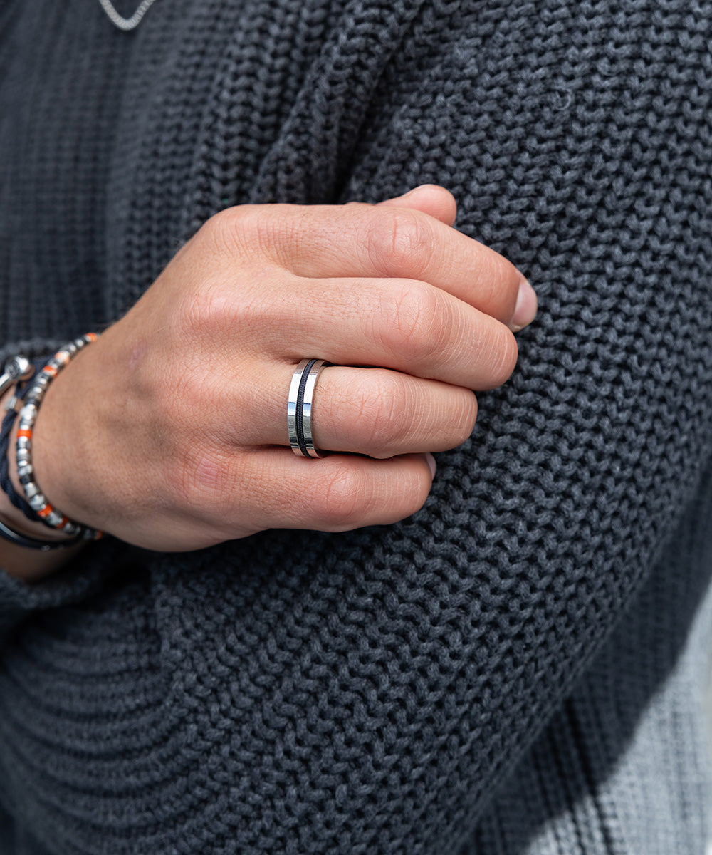 Navarch 6mm Ring Navy | Silver – Pig & Hen