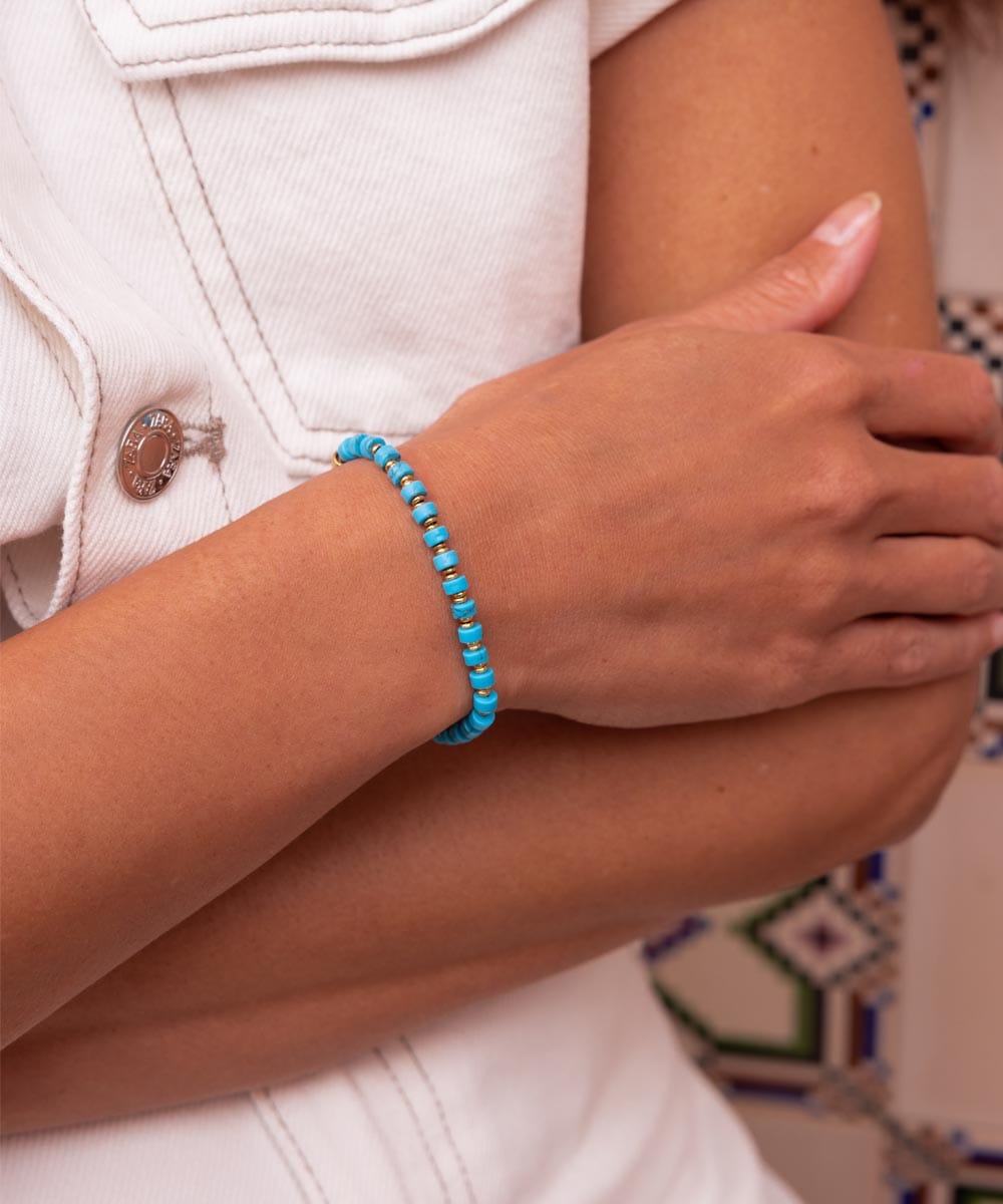 Brontide 4 mm Shiny Turquoise | Gold