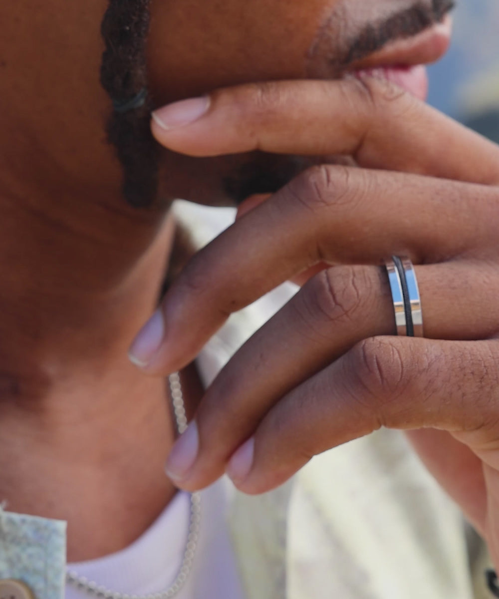 Navarch 6mm Ring Navy | Silver